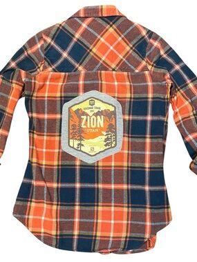 Zion Ragnar Trail Upcycled T Shirt Flannel Graphic Top